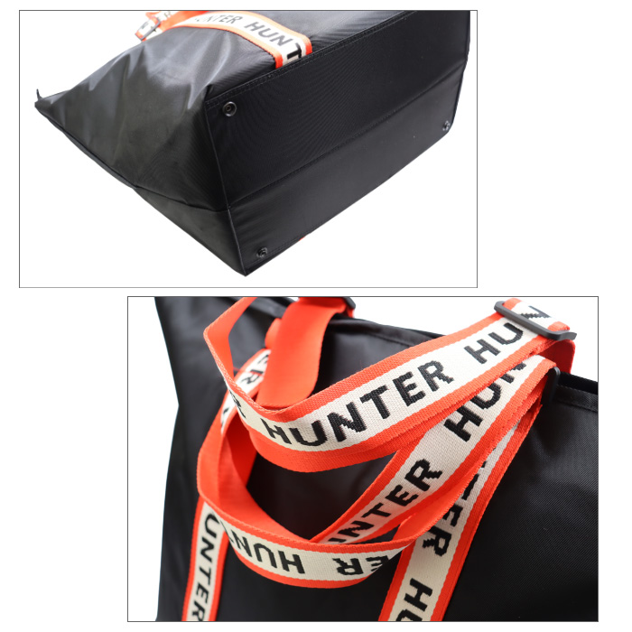 特価【HUNTER】Robertson ユニセックス トート バッグ ロゴ 黒 ユニセックス トートバッグ| ハンターブーツ(Hunter Boots)公式