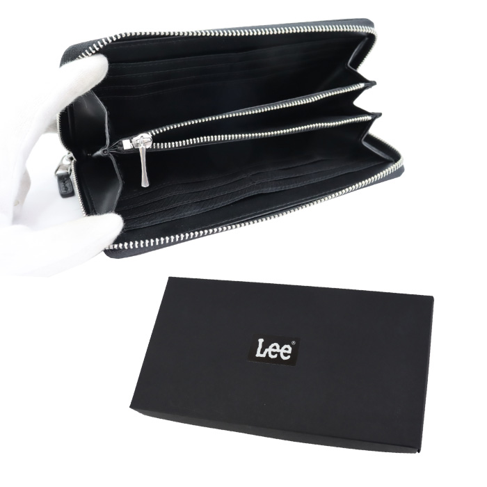 Lee（リー） 財布 0520691 長財布 本革 ラウンドファスナ クロス