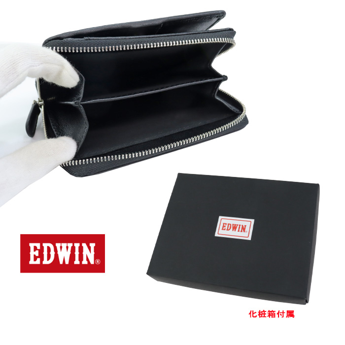 革財布 EDWIN（エドウィン） 財布 0510656 ボタンホック ラウンドファスナー