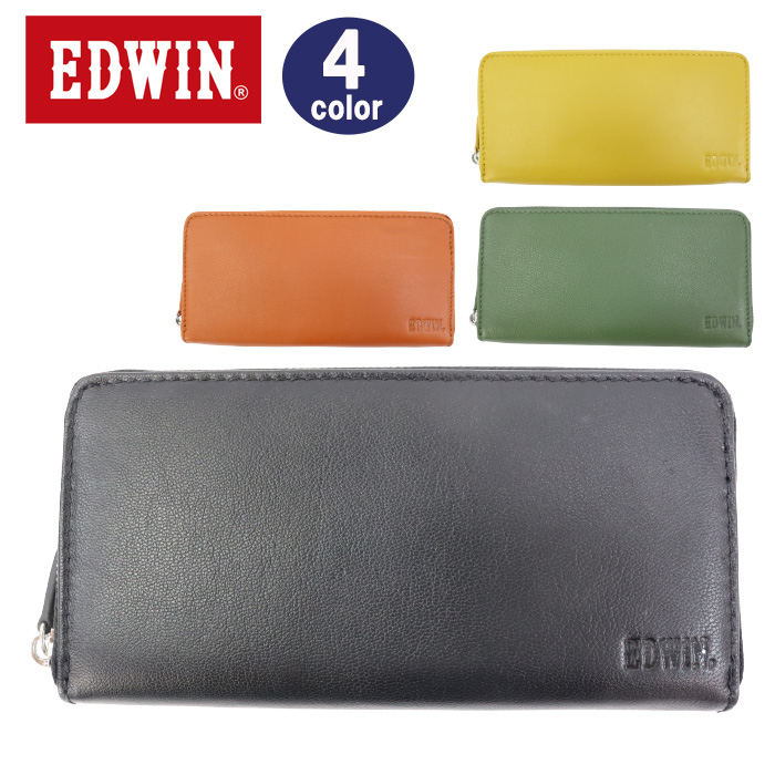 EDWIN（エドウィン） 財布 0510655 長財布 ラウンドファスナー ロゴ型