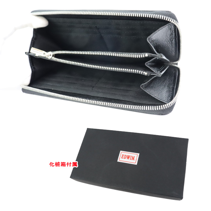 EDWIN（エドウィン） 財布 0510655 長財布 ラウンドファスナー ロゴ型