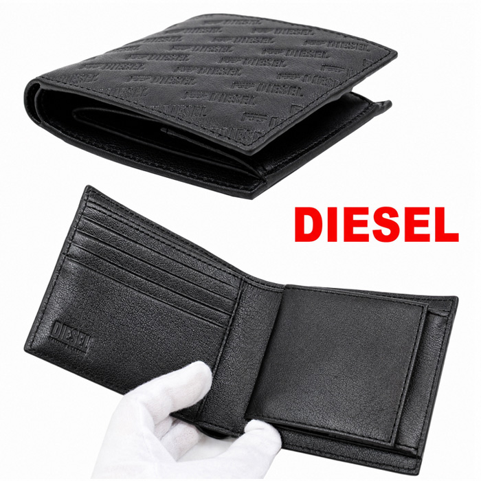 ディーゼル DIESEL 二つ折り財布 X10844 P9173 T8013 メンズ ブラック