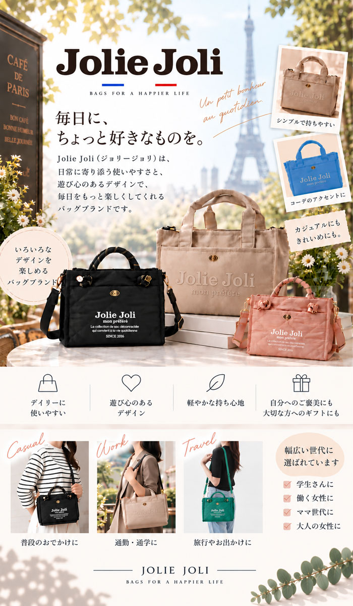 JOliJOli（ジョリジョリ） 選べるおまけ付き ジョリージョリ トート