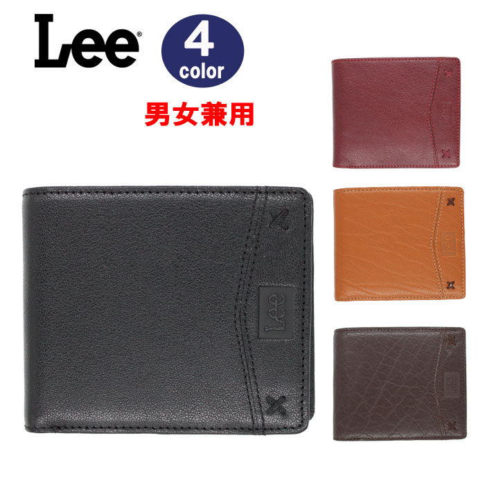 Lee リー 財布 0520312 牛革 レザー 折財布 ロゴステッチ