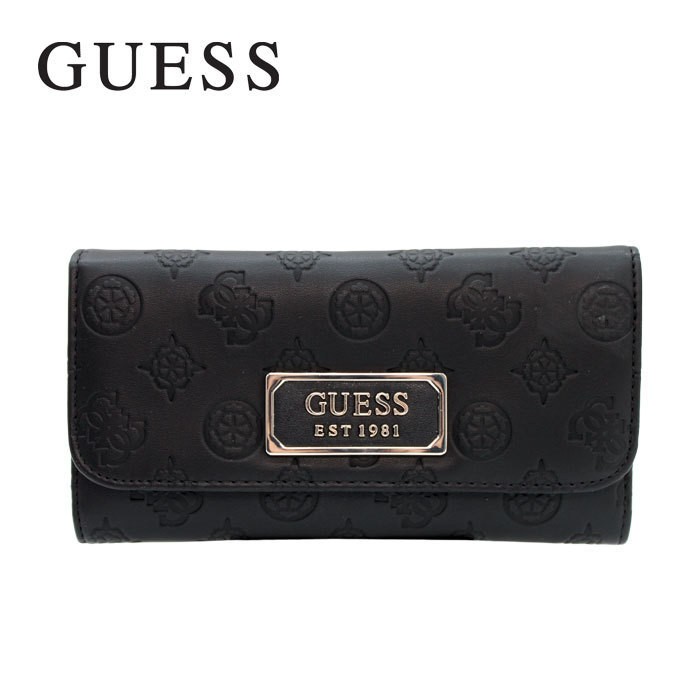 GUESS ゲス 財布 長財布 SG766251 BLACK ゲスプレートデザイン GUESS ゲス 財布 長財布 SG766251 BLACK ゲスプレートデザイン
