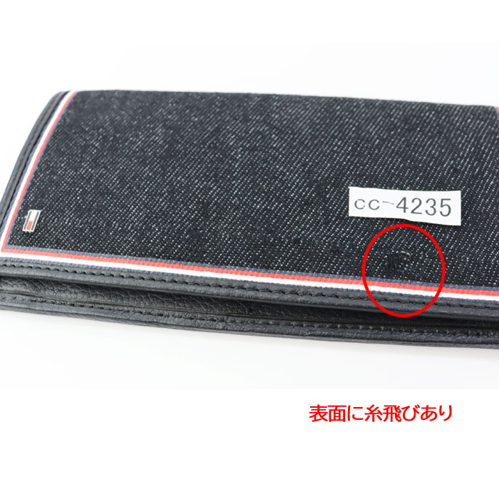 訳あり  トミー タグ付き ブラックロゴ　長財布　新品 TOMMY HILFIGER（トミー・ヒルフィガー） 財布 メンズ 長財布 レザー