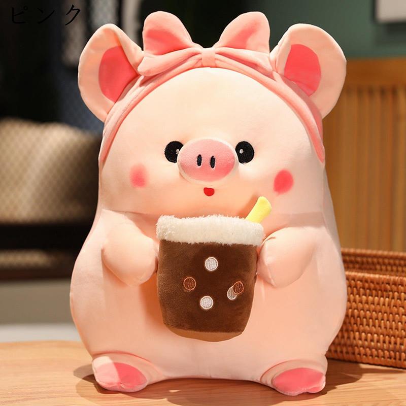 かわいいミルクティー豚 ぶたぬいぐるみ 抱き枕 クッション 誕生日のおもちゃ ストレス解消 男性 女性 ギフト 可愛い 萌え 柔らかい 豚｜store-kaeru｜02
