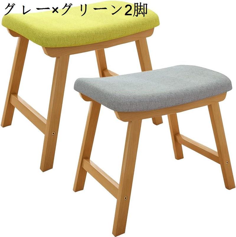 木製スツール 椅子 高さ40×幅48×奥行26cm 組立簡単 クッション 床キズ防止 コンパクト 木製 スツール 玄関 リビング 北欧｜store-kaeru｜02
