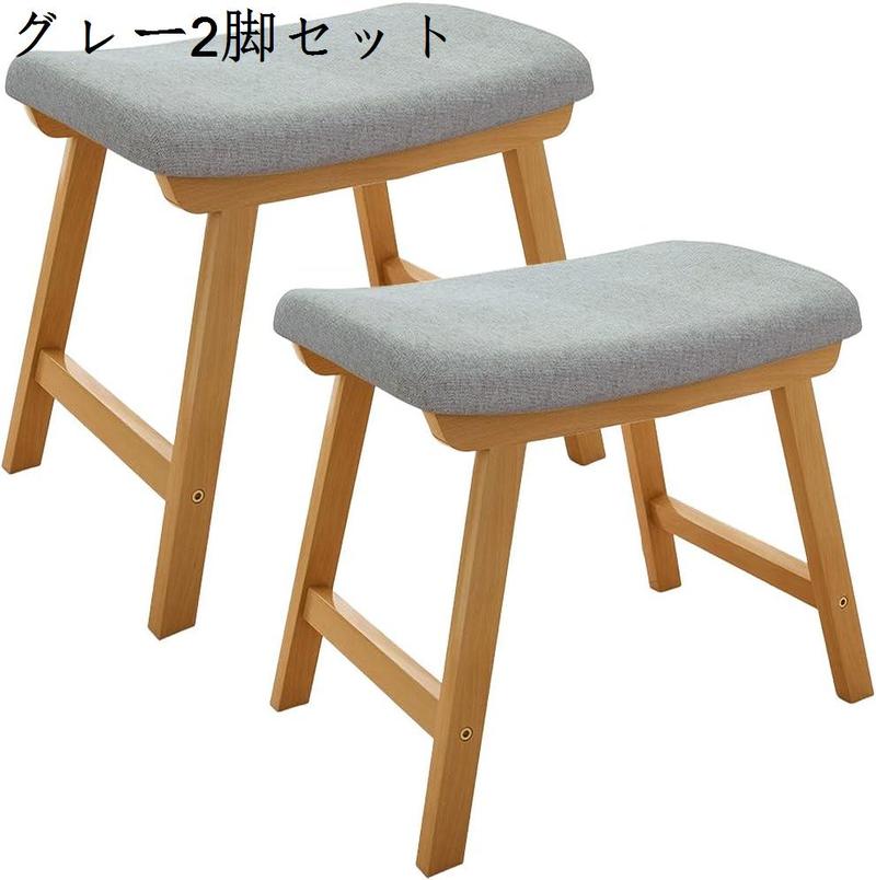 木製スツール 椅子 高さ40×幅48×奥行26cm 組立簡単 クッション 床キズ防止 コンパクト 木製 スツール 玄関 リビング 北欧｜store-kaeru｜04