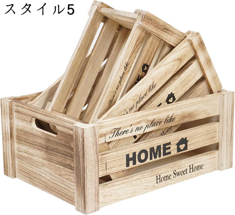 収納ボックス 木製 木製ボックス 木箱 収納ボックス ウッドボックス 3.SET 野菜 スタイル1 ベジタブルボックス ワイン箱 カフェ｜store-kaeru｜08