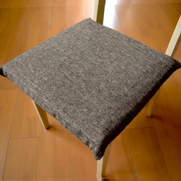 クッション カバー&中身セット 約40×40×5cm リーネ デニム風カバーと5cm厚ソフトウレタンシートクッションカバーのセット 麻混風 在宅 ワーク 勤務|store-pocket|09