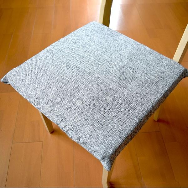 クッション カバー&中身セット 約40×40×5cm リーネ デニム風カバーと5cm厚ソフトウレタンシートクッションカバーのセット 麻混風 在宅 ワーク 勤務|store-pocket|10