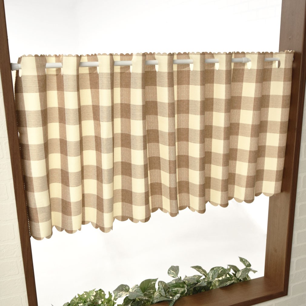 カフェカーテン おしゃれ 北欧 小窓 小さい カーテン 洗える 撥水加工 約145×48cm かわい...