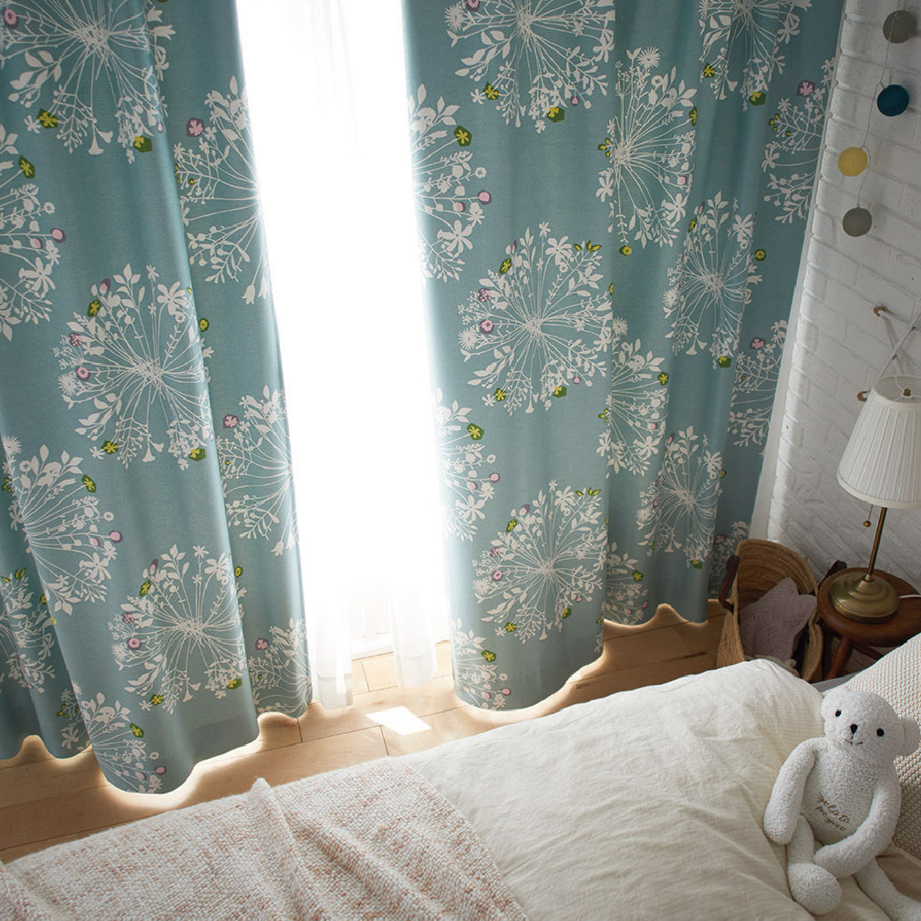 カーテン 遮光 洗える 2級 日本製 おしゃれ 幅100×丈135cm (2枚組）花 