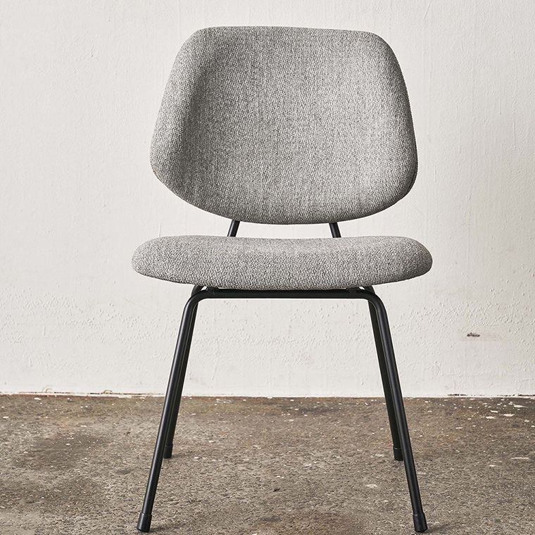 チェア 椅子 ダイニング リビング スチール アームレス グレー クロス