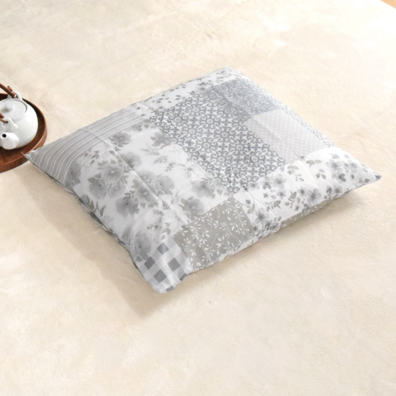 座布団 カバー 中身セット 約55×59cm 4個セット クッション ビーズ