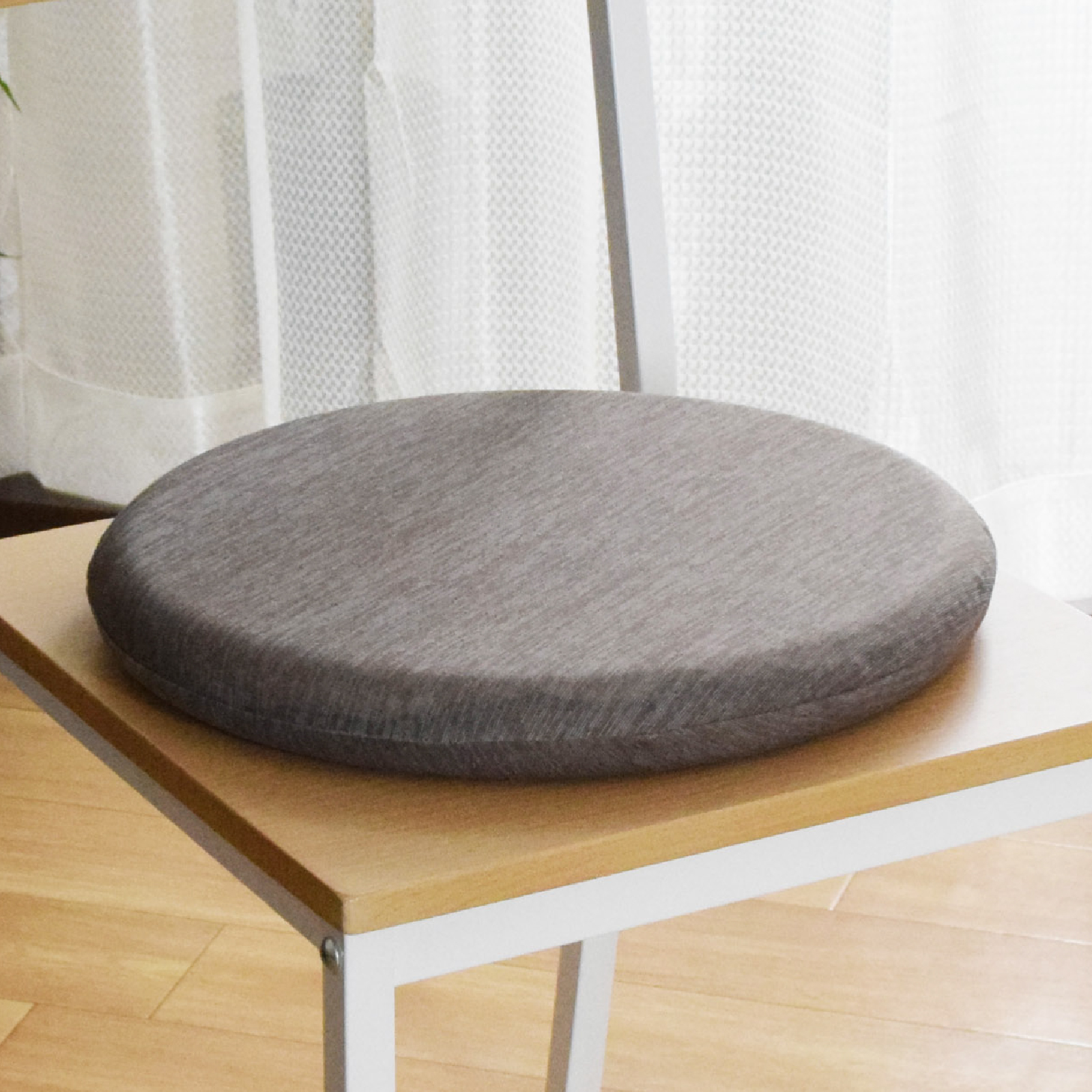 クッション 低反発 モールド もちもち 接触冷感 夏用 直径36×4.5cm ひんやり 円形 シートクッション 4点セット 座布団 チェアパッド 丸型の画像