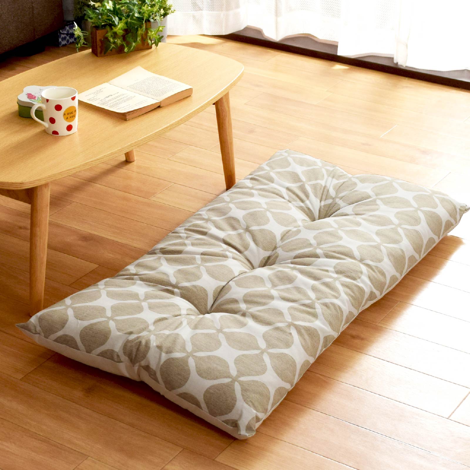 長座布団 60×110cm ロングクッション 3点どめ 表面綿生地 日本製 お