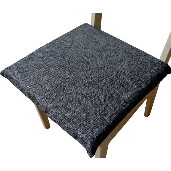 クッション カバー&中身セット 約40×40×5cm リーネ デニム風カバーと5cm厚ソフトウレタンシートクッションカバーのセット 麻混風 在宅 ワーク 勤務|store-pocket|08
