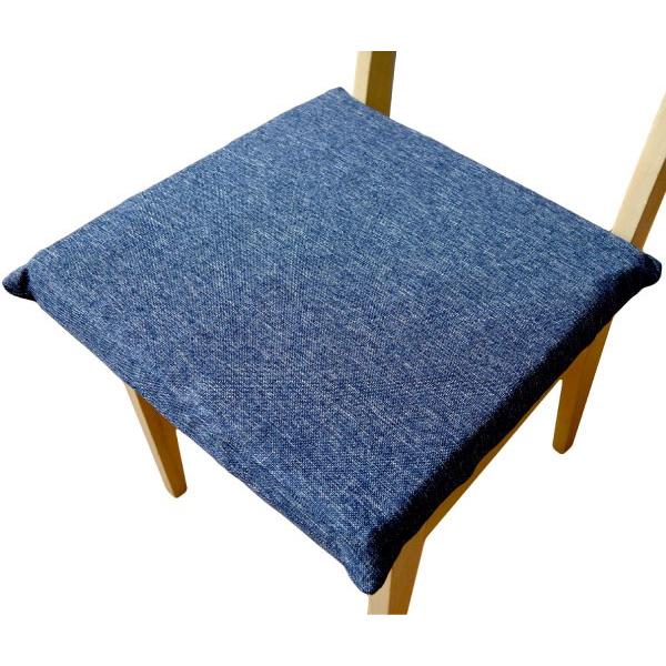 クッション カバー&中身セット 約40×40×5cm リーネ デニム風カバーと5cm厚ソフトウレタンシートクッションカバーのセット 麻混風 在宅 ワーク 勤務|store-pocket|11