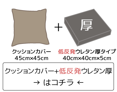 クッションカバー＆35Dウレタン（厚）