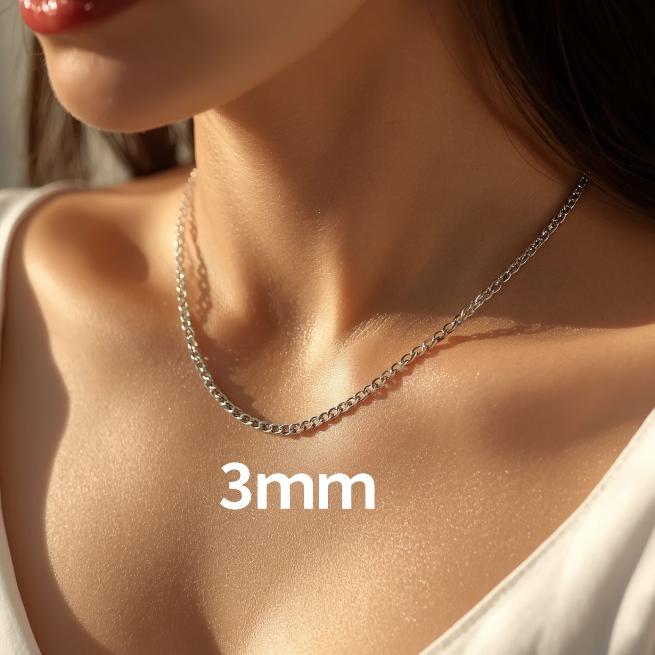ネックレス サージカルステンレス あずきチェーン 金属アレルギー対応