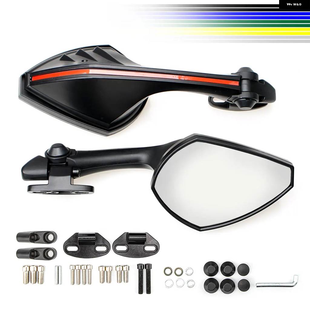 並行輸入品 レーシング オートバイ スポーツ バイク リアビューミラー ホンダ 900RR 1000RR VFR800 1200 VTR1000 CBR650F NSR250の画像