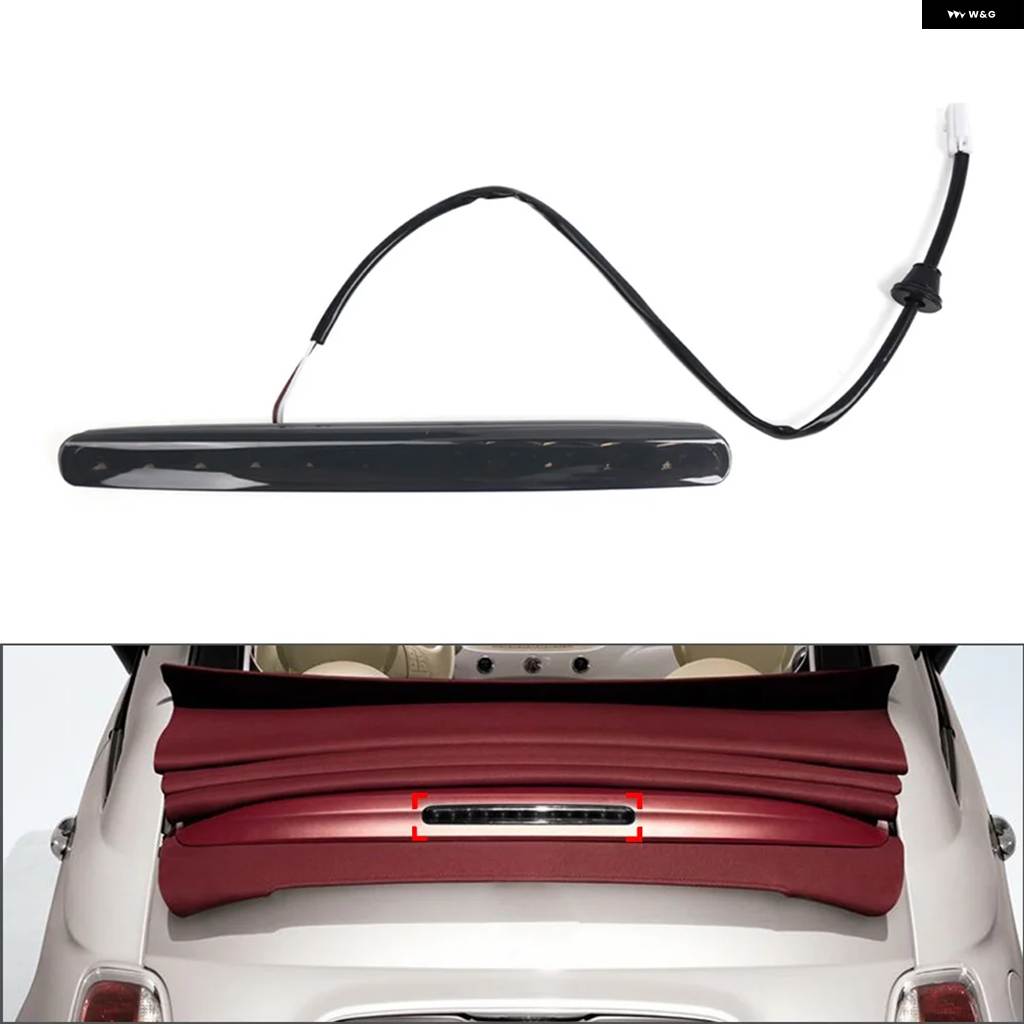 並行輸入品車リアハイ マウント ストップブレーキ ライト 77365246 68140780AA フィアット 500 コンバーチブル 2009-2019 ABS ブラック/レッドの画像