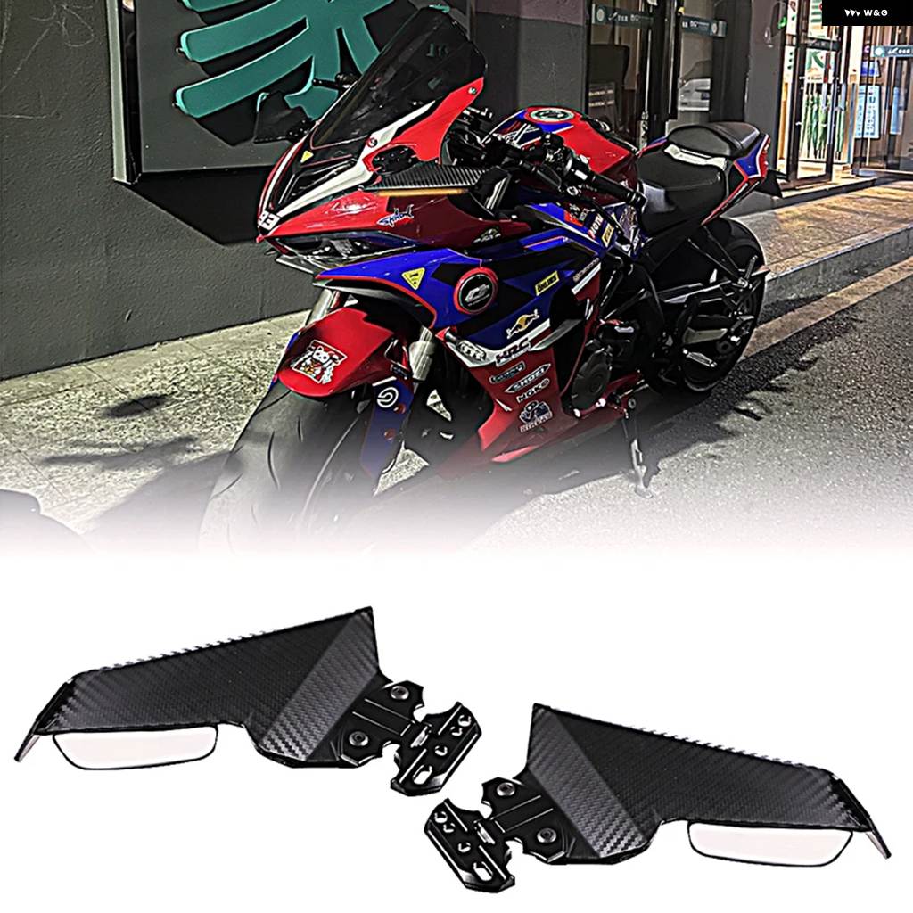 並行輸入品 バイク 調整可能LEDサイドウィングスポイラー フェアリング リアビューミラー 付き ホンダ CBR650R CF450SR