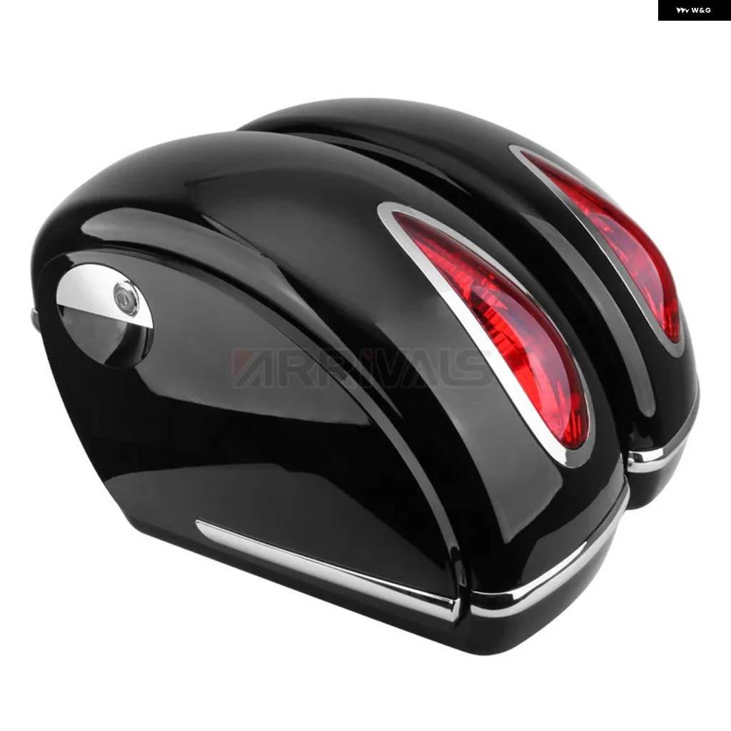 並行輸入品 バイク LED サドルバッグ サイドストレージ キャリア ハード トランク サドルバッグ ハーレー ホンダ ヤマハ カワサキの画像