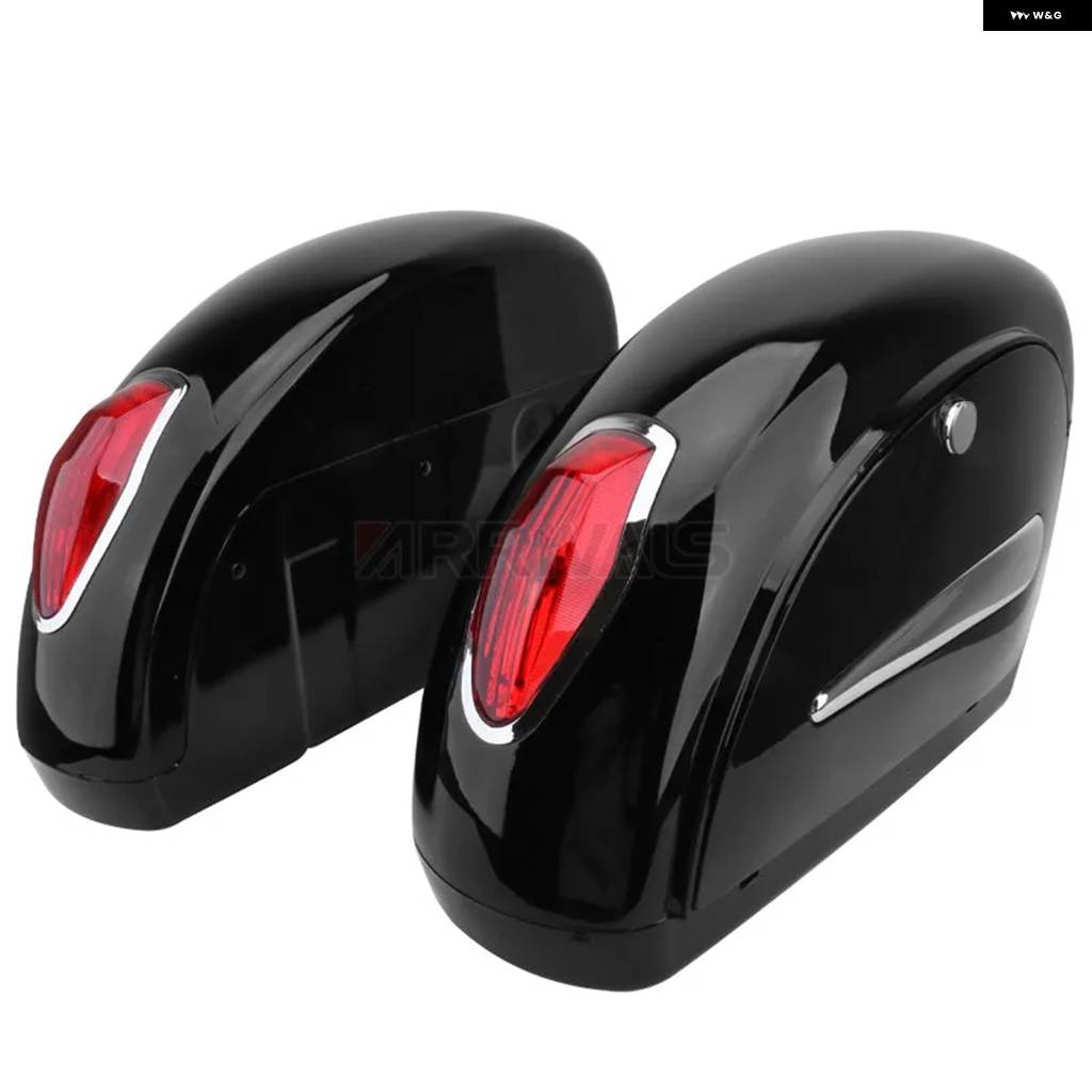 並行輸入品 バイク LED サドルバッグ サイドストレージ キャリア ハード トランク サドルバッグ ハーレー ホンダ ヤマハ カワサキの画像