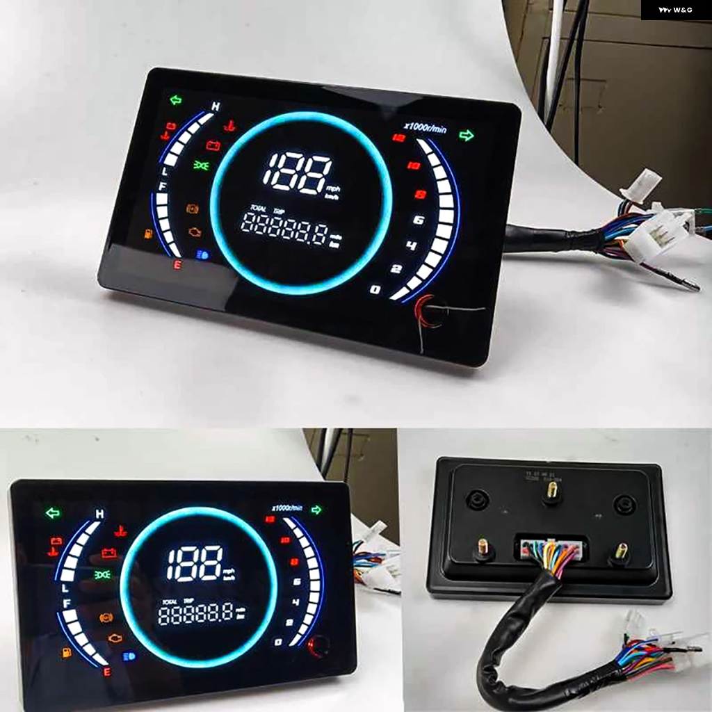 並行輸入品 オートバイ 12Vデジタルスピード メーター LCDデジタル ドゥカティ カワサキ ヤマハ ふくらはぎギア温度199K_1