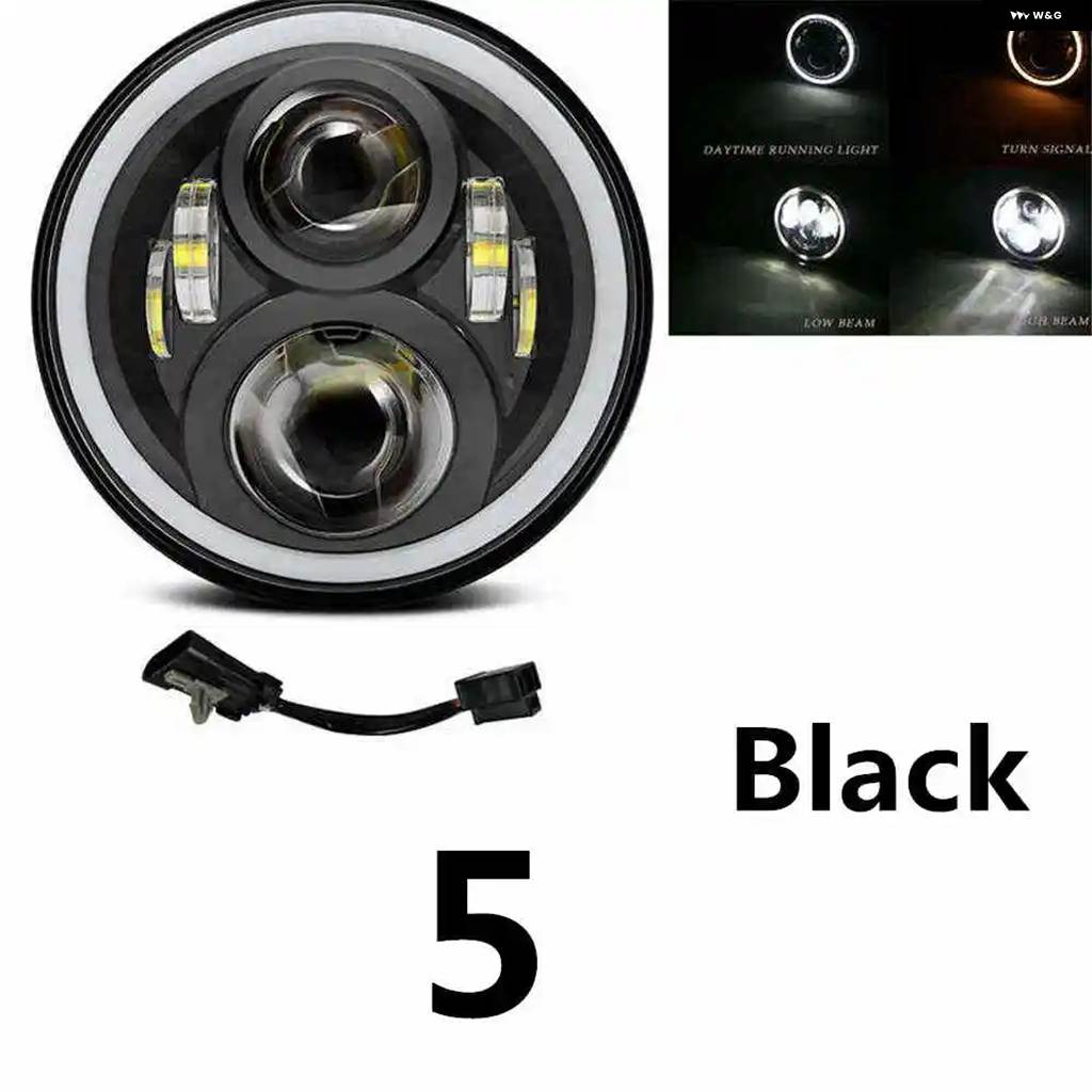 並行輸入品7インチドットSAE E9 オートバイ ヘッドランプ アングルアイLED ヘッドライト 付き7インチ ハウジング バケット トリム リング BMW ホンダ カ_10