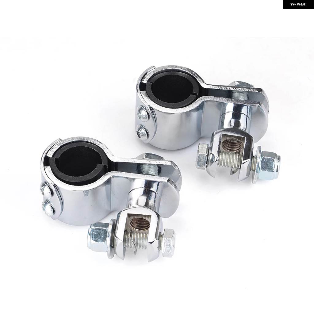 並行輸入品バイク アクセサリー ペグ 25MM-34MM クロームCNCアルミ ビレット 折りたたみ ペダル ブラケット マウント クランプキットの画像