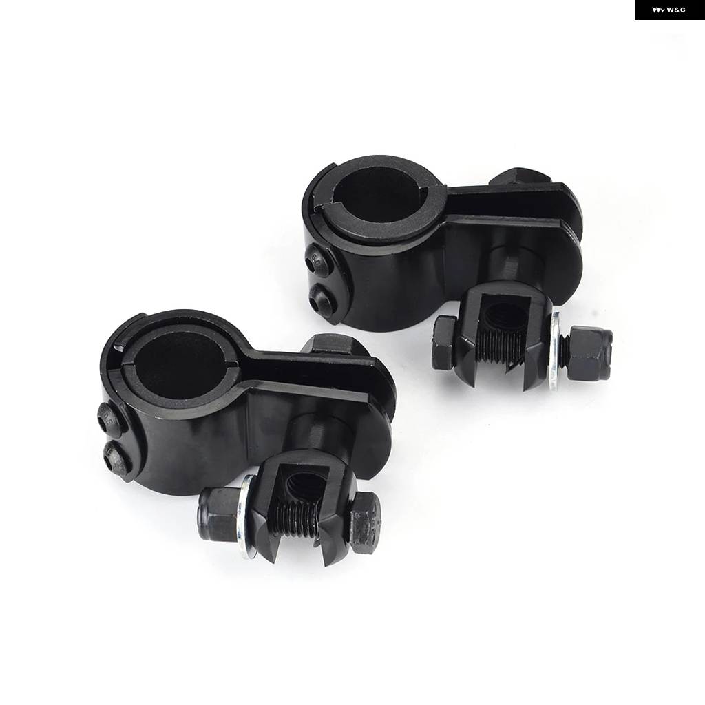並行輸入品バイク アクセサリー ペグ 25MM-34MM クロームCNCアルミ ビレット 折りたたみ ペダル ブラケット マウント クランプキットの画像