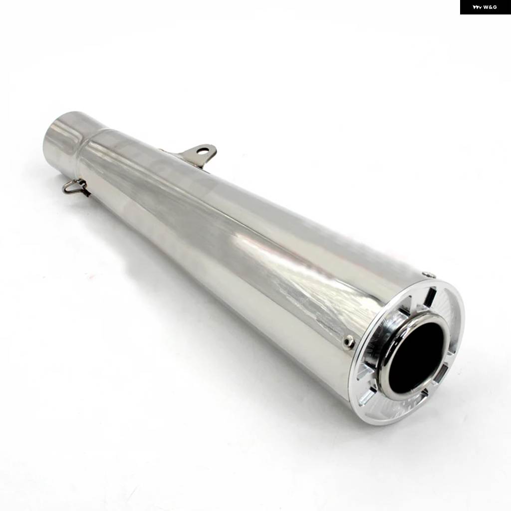 並行輸入品51MM バイク マフラー パイプ ブラッククローム BMW S1000RR Z400 Z900 NK400 S1000Rの画像