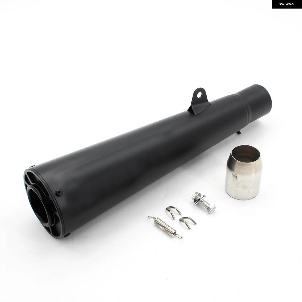 並行輸入品51MM バイク マフラー パイプ ブラッククローム BMW S1000RR Z400 Z900 NK400 S1000Rの画像