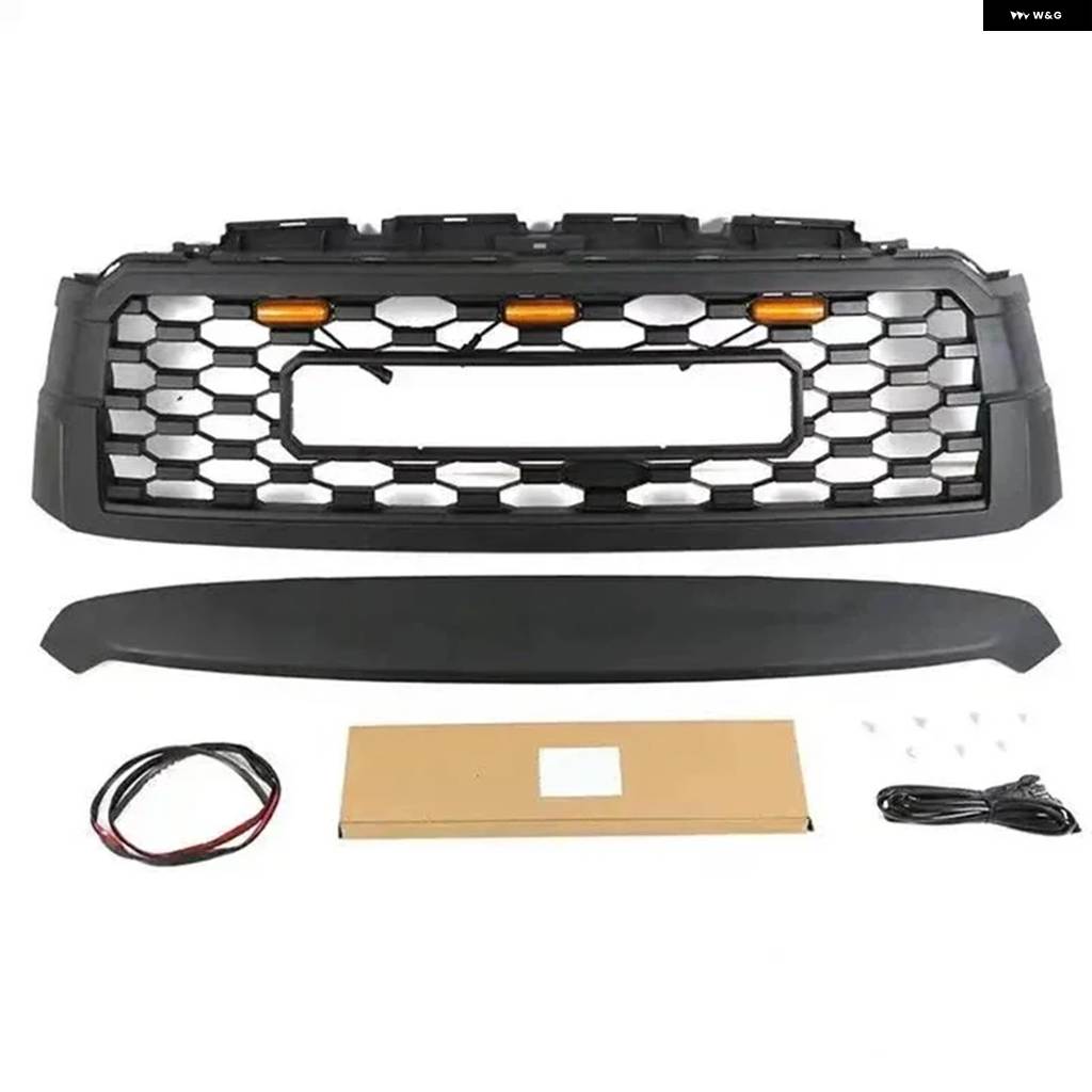 並行輸入品 トヨタ セコイア 2019 - 2021 4X4 ABS 用オフロード グリル LEDライト カーフロント バンパー グリル 外装 トリム_1