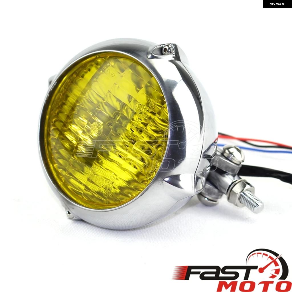 ブランド登録なし - 並行輸入品 4-1/2in 4.5in ヴィンテージ 前照灯 ハーレー 運動競技はやりっ子 クリーヴァ 喫茶店 レーサー 自動二輪車 レトロ 向こう正面 上端照明ランプ H4