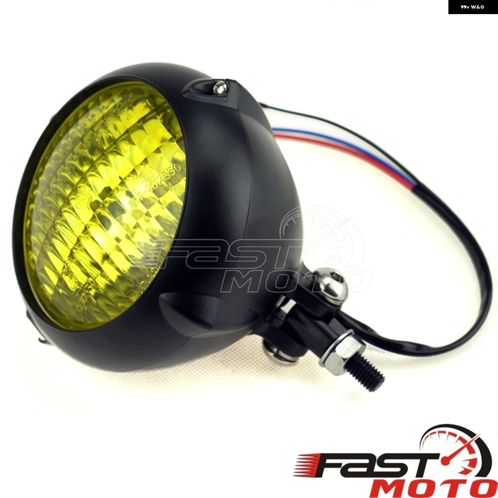ブランド登録なし - 並行輸入品 4-1/2in 4.5in ヴィンテージ 前照灯 ハーレー 運動競技はやりっ子 クリーヴァ 喫茶店 レーサー 自動二輪車 レトロ 向こう正面 上端照明ランプ H4