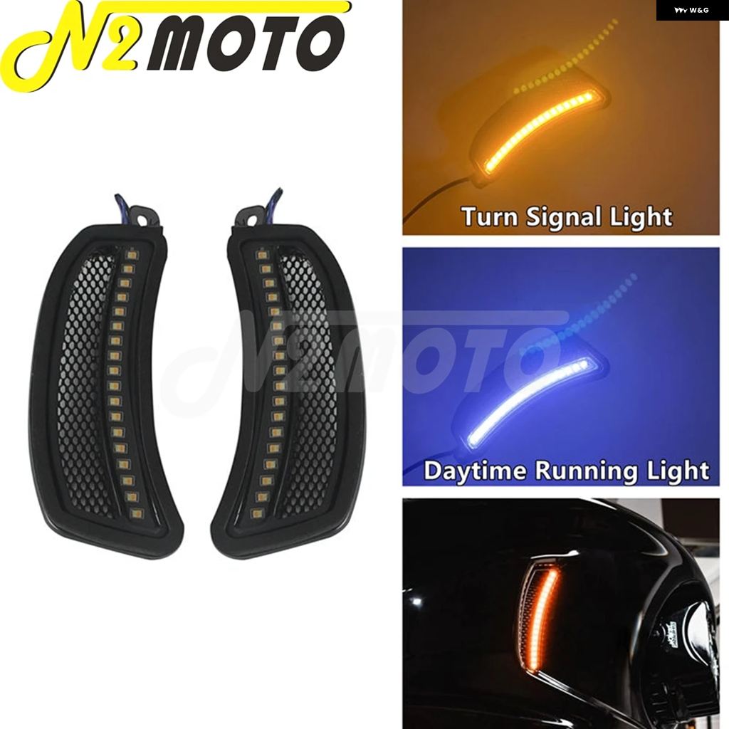 ブランド登録なし - 並行輸入品 ハーレー 置き目馬乗り ST FXLRST FXRST 自動二輪車 トレーサー 前照灯 フェアリング ベント 声遣い照明ランプ LED ウィンカー ともし火 DRL