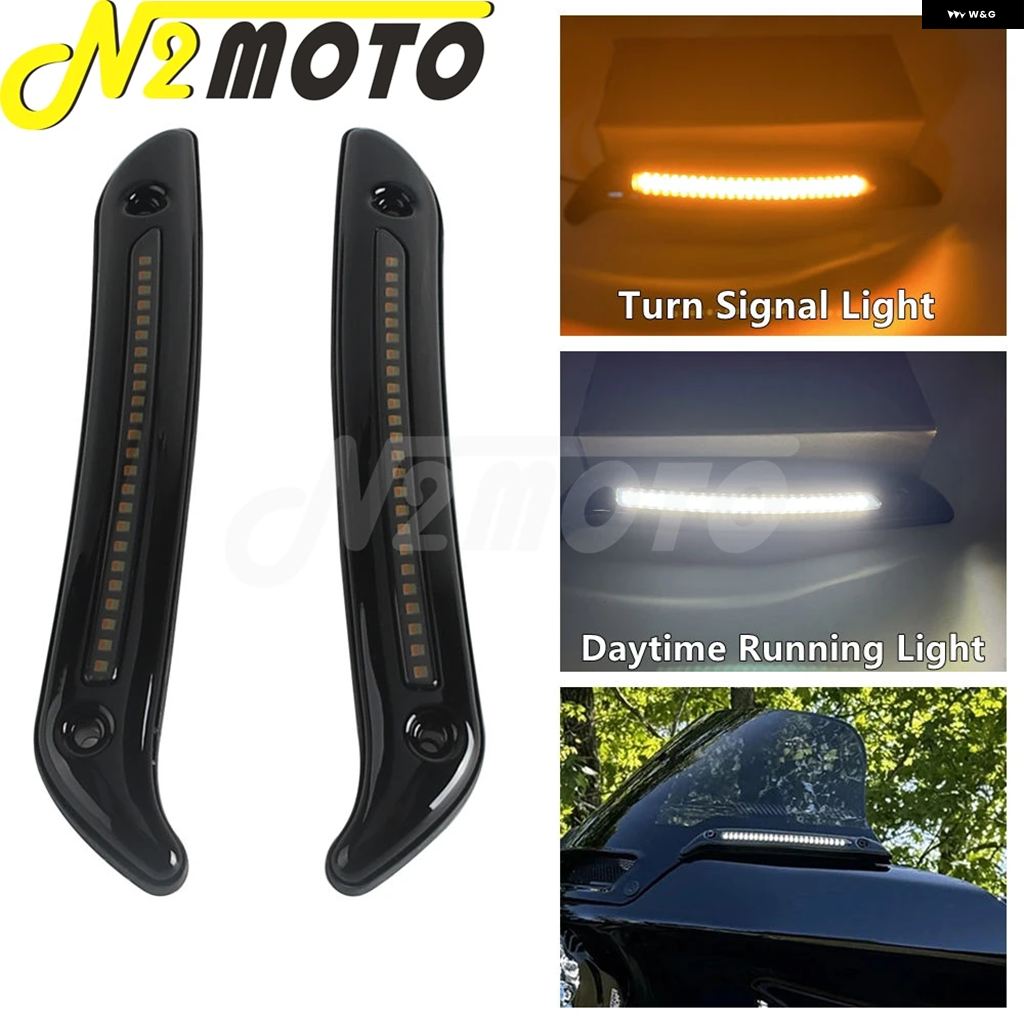 ブランド登録なし - 並行輸入品 ハーレー 置き目馬乗り ST FXLRST FXRST 自動二輪車 トレーサー 前照灯 フェアリング ベント 声遣い照明ランプ LED ウィンカー ともし火 DRL