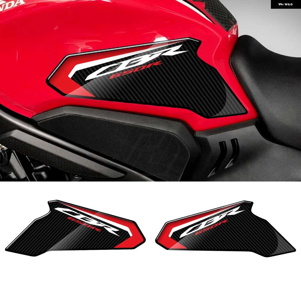 並行輸入品3Dカーボンルック トリプルヨークディフェンダー ステッカー サイドタンク パッド プロテクション ホンダ CBR650R 2019-2022の画像