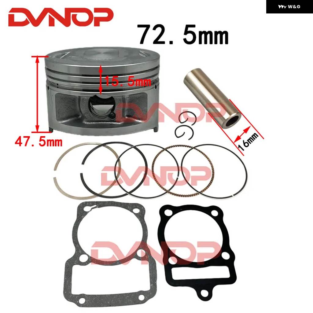 並行輸入品72.5MM ビッグボアピストンガスケットキット CG250 CG350 CG 350CC 16MMピン オートバイ エンジン パーツの画像