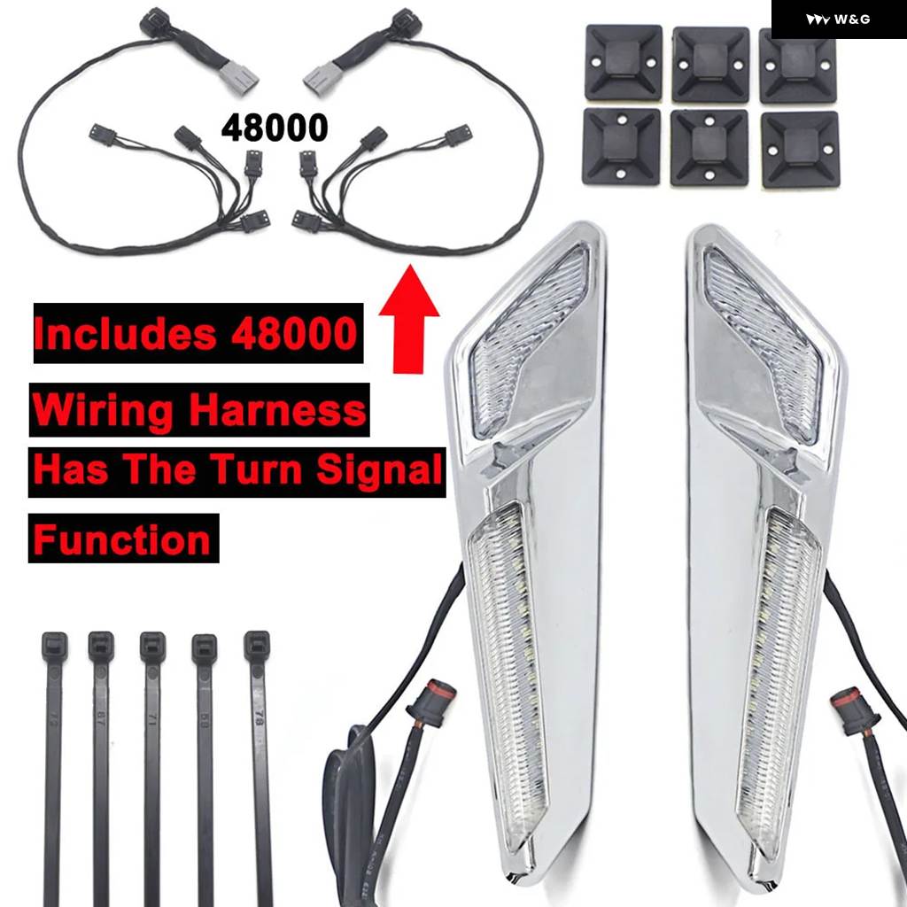並行輸入品ホンダ ゴールドウィングF6B 2018-UP 2020 2021年GL1800 バイク ブラッククローム LED フォーク マウント ナビライトとローターカバー_7