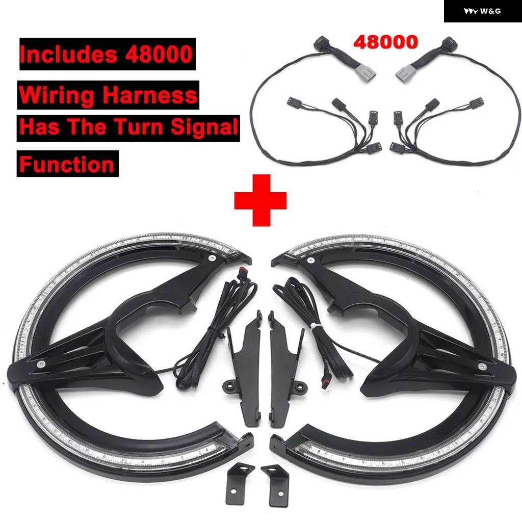並行輸入品ホンダ ゴールドウィングF6B 2018-UP 2020 2021年GL1800 バイク ブラッククローム LED フォーク マウント ナビライトとローターカバー_8