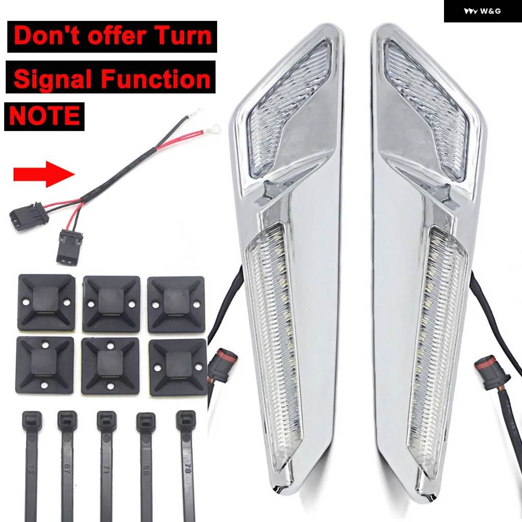 並行輸入品ホンダ ゴールドウィングF6B 2018-UP 2020 2021年GL1800 バイク ブラッククローム LED フォーク マウント ナビライトとローターカバー_3