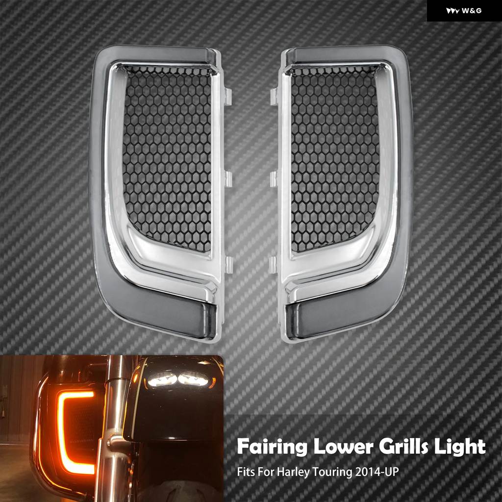 並行輸入品 バイク LED ウィンカーライト フェアリング アンダー グリル ブラック ハーレー ツーリングストリートグライド ロードグライドの画像