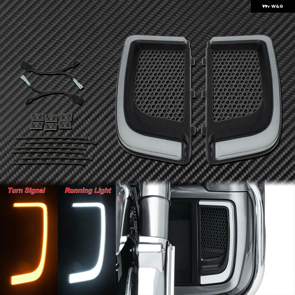 並行輸入品 バイク LED ウィンカーライト フェアリング アンダー グリル ブラック ハーレー ツーリングストリートグライド ロードグライドの画像