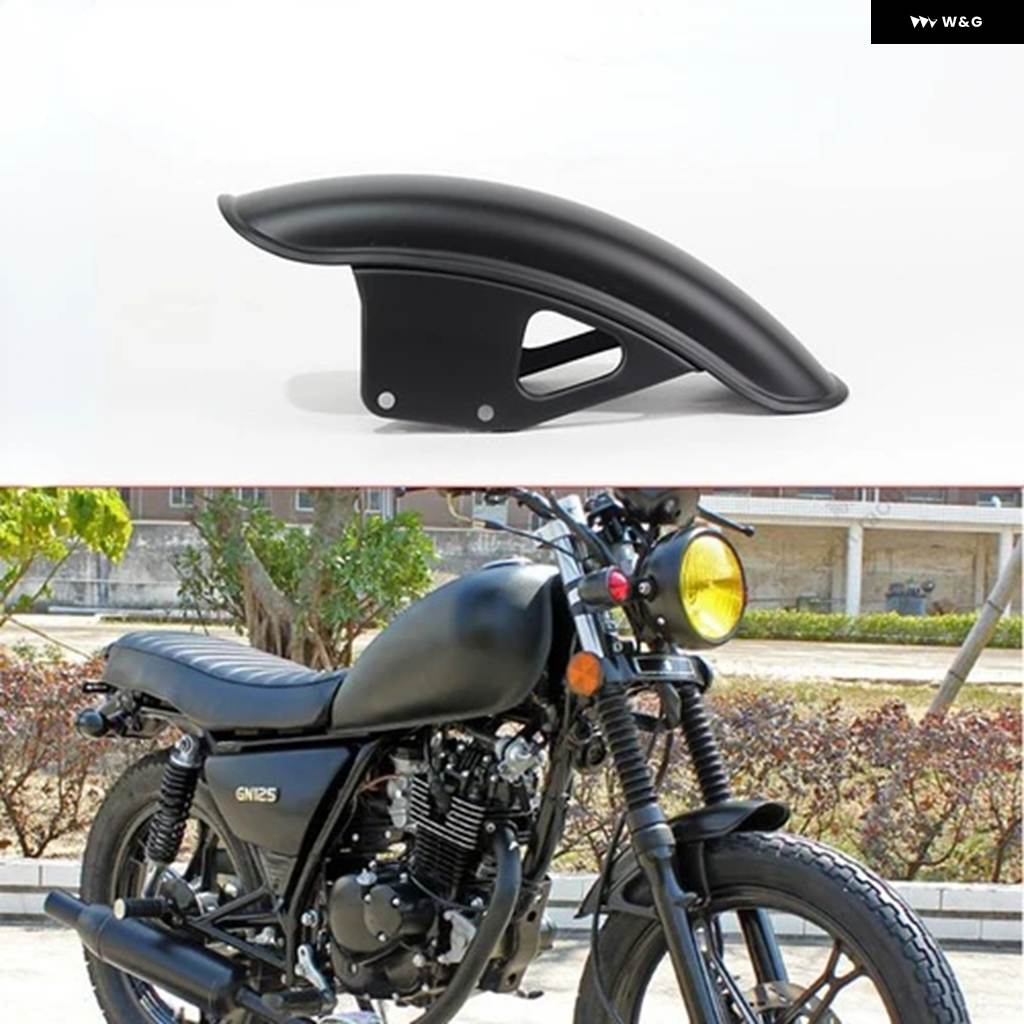 並行輸入品 バイク レトロ ブラック フロント リア フェンダー レトロ マッドガード カバー メタル プロテクター スズキ GN125 GN250 GN 12の画像